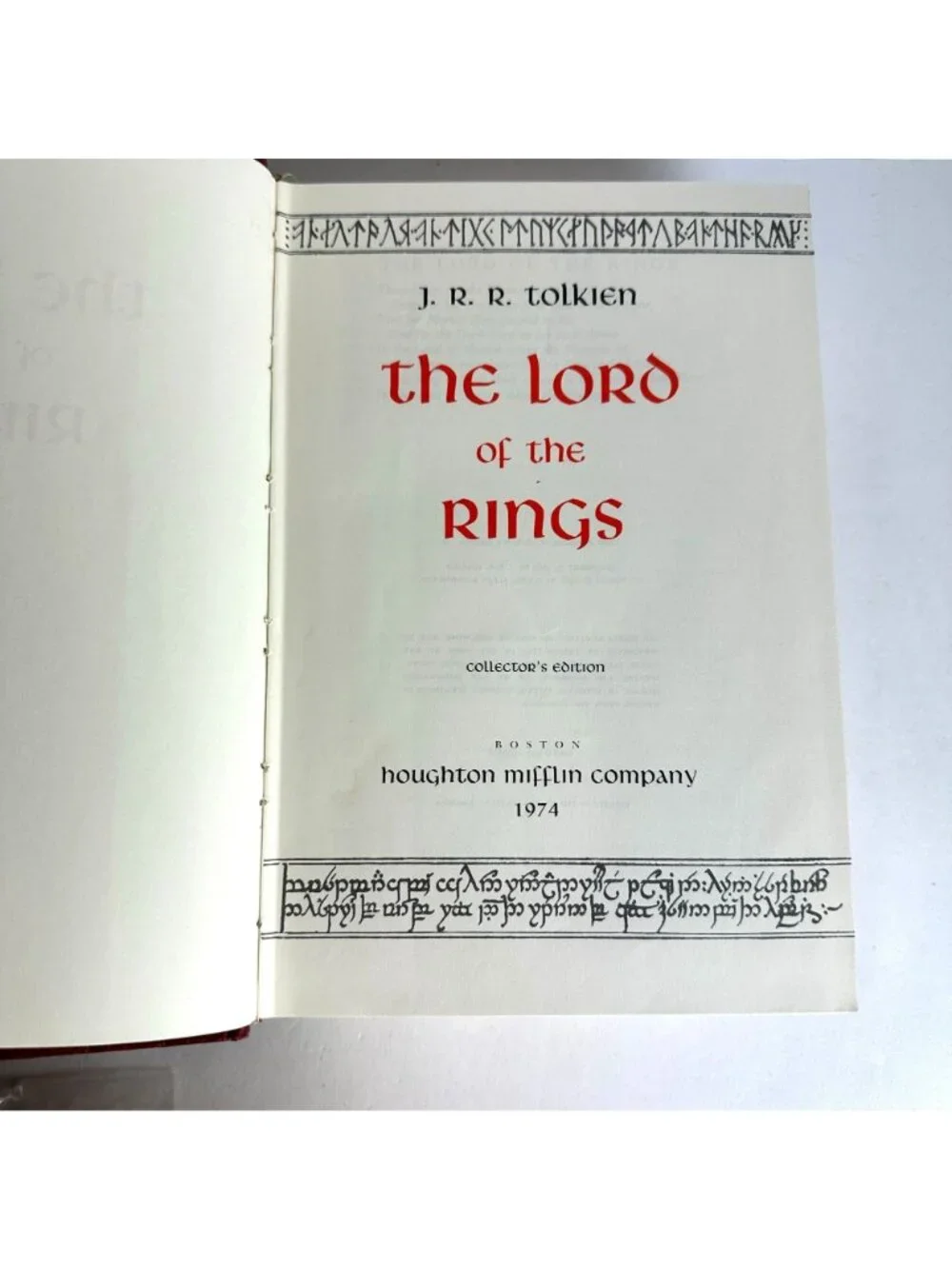 1974 Houghton Mifflin The Lord Of The Rings & The Hobbit  Leather Bound Book Set
